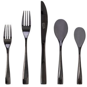 Gibson Elite Holland Road 20 Piece Black Stainless Steel Flatware Set