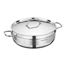 Korkmaz Alfa 2 Piece 3.5 Liter Stainless Steel Low Casserole Dish with Lid