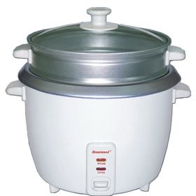 Brentwood 5 Cup Rice Cooker/Non-Stick with Steamer in White