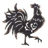 Premium Metal French Country Rooster Wall Art Distressed Black Lightweight Rustic Decor Idea for Indoor Outdoor Use