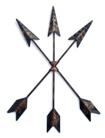 Iron Arrow Wall Decor Hanging Native American Arrow Decor with Sprinkles of Gold for Bedroom Living Room Kitchen Rustic Style Metal Art for Home Inter