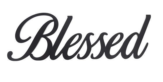 Metal Sign Blessed for Wall Decor Trendy Hanging Word for Home Interior Decorative Phrase for Living Room Bedroom Kitchen Hall Terrace Metal Piece of