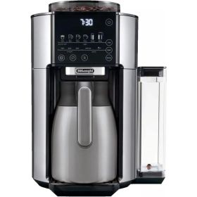 TrueBrew Drip Coffee Maker, Built in Grinder, Single Serve, 8 oz to 24 oz with 40 oz Carafe, Hot or Iced Coffee, Stainless