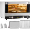 Commercial Convection Oven, 47L/43Qt, Half-Size Conventional Oven Countertop, 1600W 4-Tier Toaster w/Front Glass Door