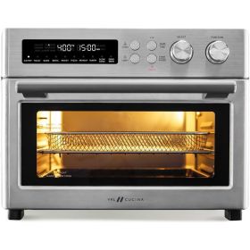 Infrared Heating Air Fryer Toaster Oven, Extra Large Countertop Convection Oven 10-in-1 Combo, 6-Slice Toast, Enamel Baking