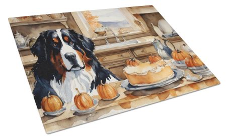 NEW Bernese Mountain Dog Fall Kitchen Pumpkins Glass Cutting Board Decorative Tempered Glass Kitchen Cutting and Serving Board Large Size Chopping Boa