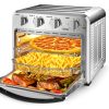 Air Fryer Toaster Oven Combo, 4 Slice Toaster Convection Oven Warm, Broil, Toast, Bake, Oil-Free, Accessories Included, Stainless Steel, Silver(16QT A