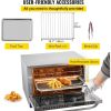 Commercial Convection Oven, 47L/43Qt, Half-Size Conventional Oven Countertop, 1600W 4-Tier Toaster w/Front Glass Door