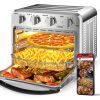 Air Fryer Toaster Oven Combo, 4 Slice Toaster Convection Oven Warm, Broil, Toast, Bake, Oil-Free, Accessories Included, Stainless Steel, Silver(16QT A