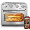 Air Fryer Toaster Oven Combo, 4 Slice Toaster Convection Oven Warm, Broil, Toast, Bake, Oil-Free, Accessories Included, Stainless Steel, Silver(16QT A