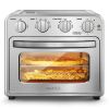 Air Fryer Toaster Oven Combo, 4 Slice Toaster Convection Oven Warm, Broil, Toast, Bake, Oil-Free, Accessories Included, Stainless Steel, Silver(16QT A