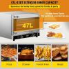 Commercial Convection Oven, 47L/43Qt, Half-Size Conventional Oven Countertop, 1600W 4-Tier Toaster w/Front Glass Door