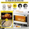 Commercial Convection Oven, 47L/43Qt, Half-Size Conventional Oven Countertop, 1600W 4-Tier Toaster w/Front Glass Door