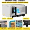 Commercial Convection Oven, 47L/43Qt, Half-Size Conventional Oven Countertop, 1600W 4-Tier Toaster w/Front Glass Door