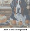 NEW Bernese Mountain Dog Fall Kitchen Pumpkins Glass Cutting Board Decorative Tempered Glass Kitchen Cutting and Serving Board Large Size Chopping Boa