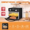 Air Fryer 10QT, Countertop Toaster Oven, 4 Slice Toaster Air Fryer Oven Warm, Broil, Toast, Bake, Air Fry, Oil-Free, Black Stainless Steel