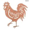 Premium Metal French Country Rooster Wall Art Distressed Blue Lightweight Rustic Decor Idea for Indoor Outdoor Use