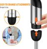 Immersion Blender Handheld, 1100W 5-in-1 Multi-Purpose Hand Blender, 12-Speed Stick Blender, 600ml Beaker, 500ml Chopper, Egg Whisk, Milk Frother, Bla