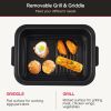 Geek Chef 7 In 1 Smokeless Electric Indoor Grill with Air Fry, Roast, Bake, Portable 2 in 1 Indoor Tabletop Grill & Griddle with Preset Function, Remo