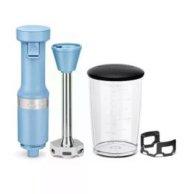 Hand Blende, Variable Speed Corded, Dishwasher-safe Blender Arm, Portable mixer (Color: Ice Blue)