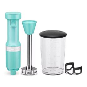 Hand Blende, Variable Speed Corded, Dishwasher-safe Blender Arm, Portable mixer (Color: Aqua Sky)