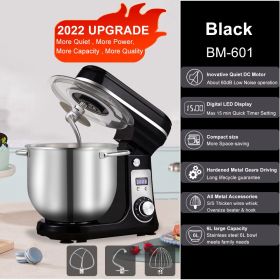 BioloMix Kitchen Food Stand Mixer, Blender, Quiet Motor, Cream Egg Whisk, Whip Dough Kneader, 6-Speed, 1200 W, 6 L, DC (Color: 6L Black BM-601, Plug Type: us)