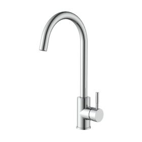 DQOK Black Kitchen Faucets Stainless Steel Kitchen Mixer Single Handle Single Hole Kitchen Faucet Brushed Nickle Mixer Sink Tap (Color: 54053)