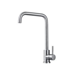 DQOK Black Kitchen Faucets Stainless Steel Kitchen Mixer Single Handle Single Hole Kitchen Faucet Brushed Nickle Mixer Sink Tap (Color: 54063)