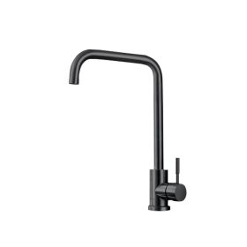 DQOK Black Kitchen Faucets Stainless Steel Kitchen Mixer Single Handle Single Hole Kitchen Faucet Brushed Nickle Mixer Sink Tap (Color: 54063b)