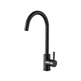 DQOK Black Kitchen Faucets Stainless Steel Kitchen Mixer Single Handle Single Hole Kitchen Faucet Brushed Nickle Mixer Sink Tap (Color: 54053b)