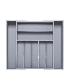 Adjustable Expandable Kitchen Utensils Drawer Organizer  For Bamboo Flatware Organizer (Color: Gray)