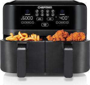 Chefman TurboFry Touch Dual Air Fryer, Maximize The Healthiest Meals With Double Basket Capacity, One-Touch Digital Controls (Color: 6 Quart)