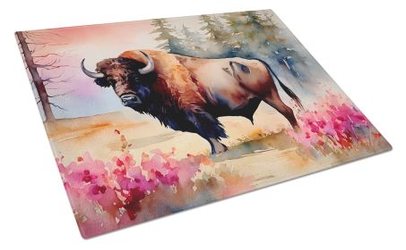 NEW Wood Bison Glass Cutting Board Decorative Tempered Glass Kitchen Cutting and Serving Board Large Size Chopping Board (default: default)