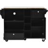 Kitchen Island Cart with Storage Cabinet and Two Locking Wheels,Solid wood desktop,Microwave cabinet,Floor Standing Buffet Server Sideboard for Kitche