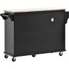 Kitchen Island Cart with Storage Cabinet and Two Locking Wheels,Solid wood desktop,Microwave cabinet,Floor Standing Buffet Server Sideboard for Kitche