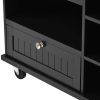 Kitchen Island Cart with Storage Cabinet and Two Locking Wheels,Solid wood desktop,Microwave cabinet,Floor Standing Buffet Server Sideboard for Kitche