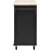 Kitchen Island Cart with Storage Cabinet and Two Locking Wheels,Solid wood desktop,Microwave cabinet,Floor Standing Buffet Server Sideboard for Kitche