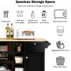 Kitchen Island Cart with Storage Cabinet and Two Locking Wheels,Solid wood desktop,Microwave cabinet,Floor Standing Buffet Server Sideboard for Kitche