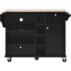 Kitchen Island Cart with Storage Cabinet and Two Locking Wheels,Solid wood desktop,Microwave cabinet,Floor Standing Buffet Server Sideboard for Kitche